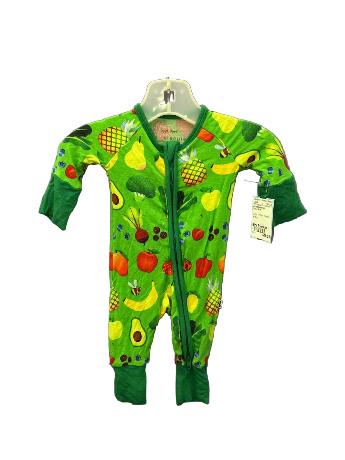 Little Sleepies (A) Green Print Infant Size Preemie 1PCSleepwear
