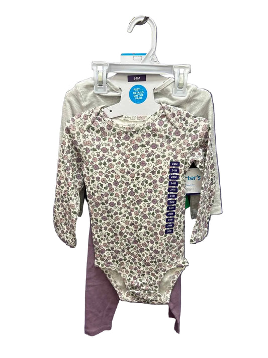 Carters (C) Purple Gray Infant Size 24 MO 3PC Casual