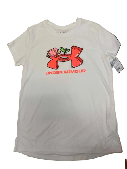 Under Armour (B) White Youth Size 10-12 AthleticTopSS