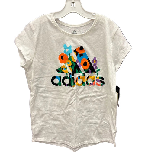 Adidas (B) White Youth Size 10-12 Short Sleeve Top