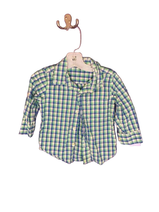 Gap (B) Blue Green Infant Size 12-18 MO ButtondownLS