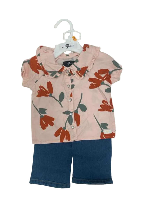 7 for all Mankind (A) Pink Infant Size 12 MO 2PC Casual