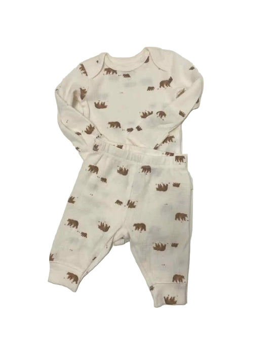 Just One You (D) Brown White Infant Size 3 MO 3PC Casual