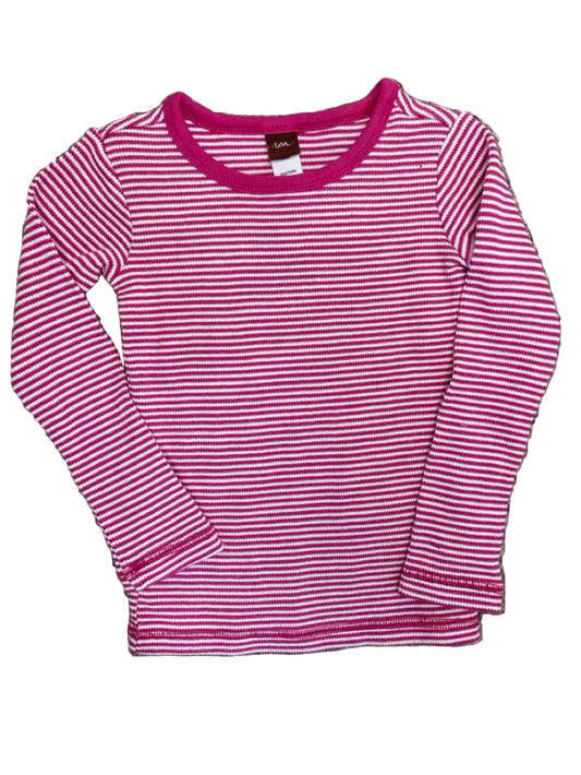 Tea Collection (A) White Pink Toddler Size 2T LSTop