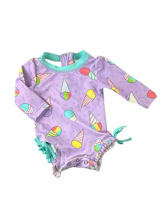 Ruffle Butts and Rugg (B) Purple Infant Size 3-6 MO 1PCSwimwear