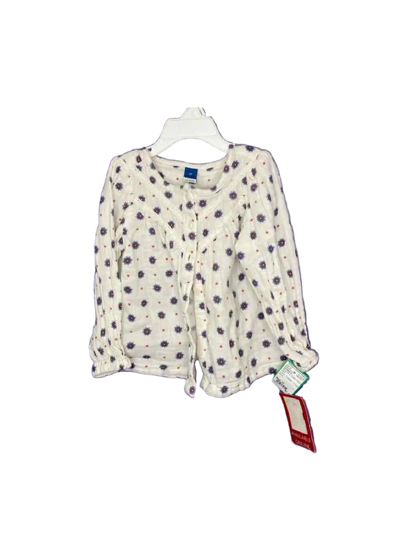 Old Navy (C) White Print Toddler Size 3T ButtondownLS