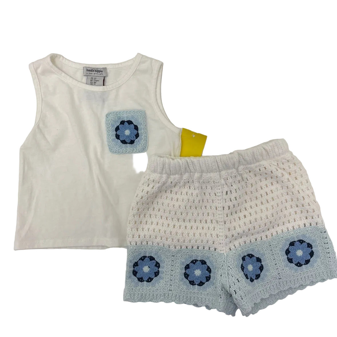 haute hippie White Blue Toddler Size 4T 2PC Casual