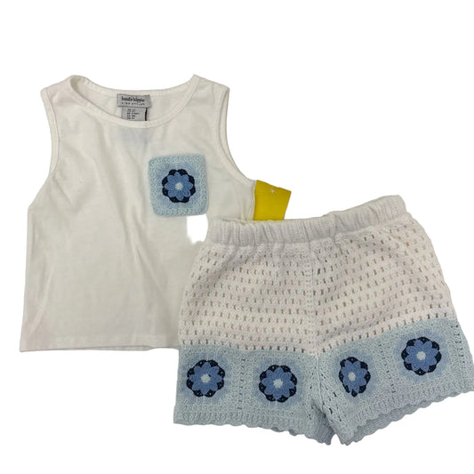 haute hippie White Blue Toddler Size 4T 2PC Casual