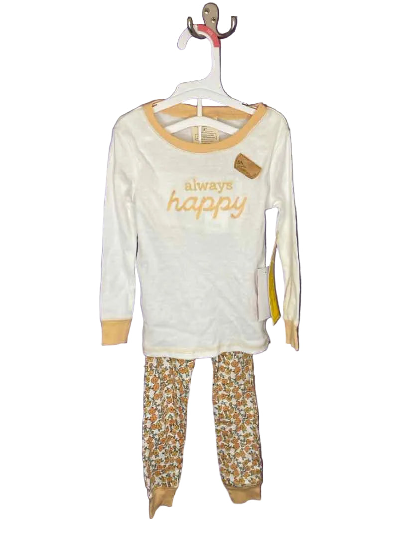 Rabbit + Bear (D) White Print Toddler Size 4T 2PCSleepwear