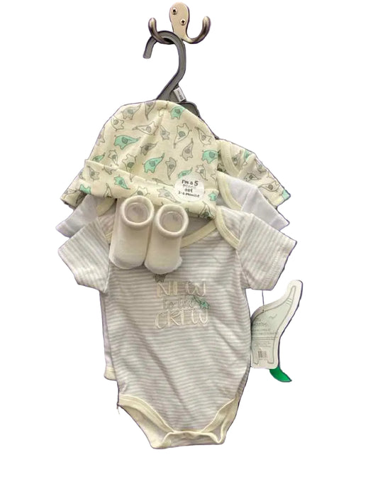 Little Beginnings (E) Cream Gray Infant Size 3-6 MO 3PC Casual