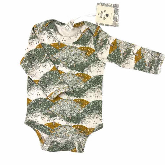 Kate Quinn (B) White Green Infant Size 3-6 MO LSTop