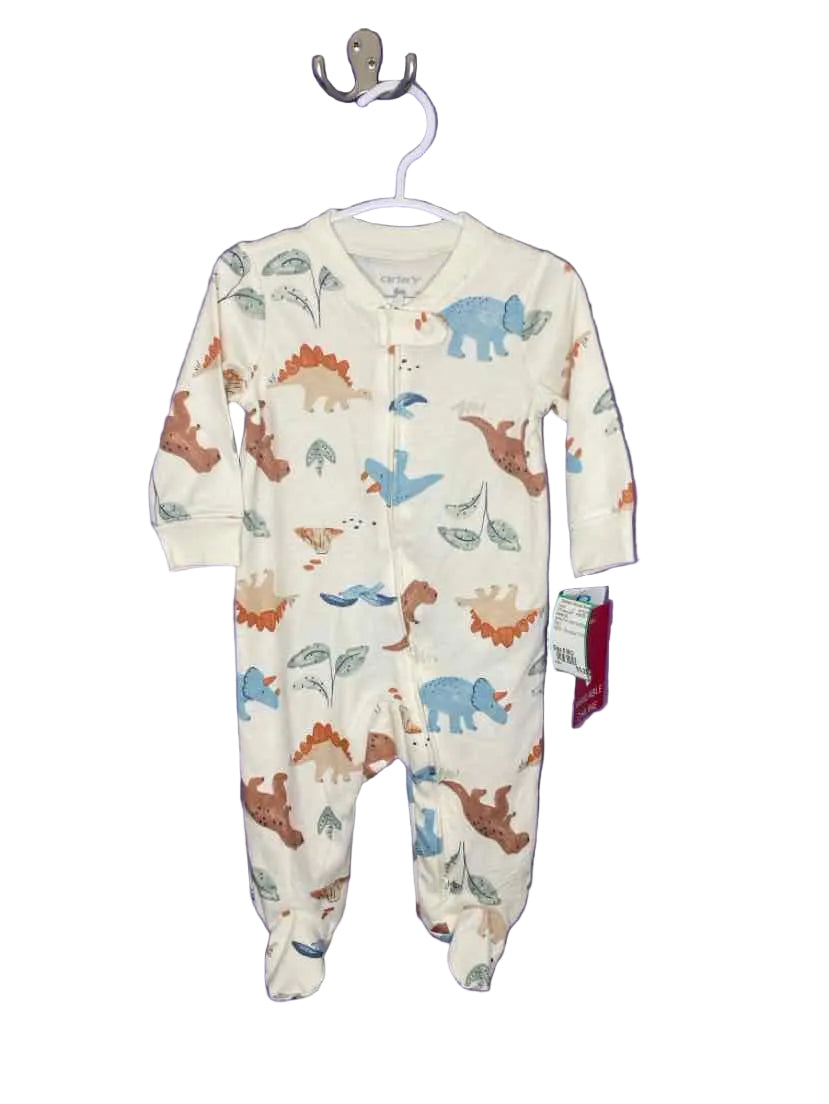 Carters (C) White Print Infant Size 6 MO 1PCSleepwear