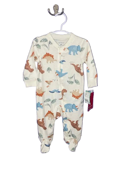 Carters (C) White Print Infant Size 6 MO 1PCSleepwear