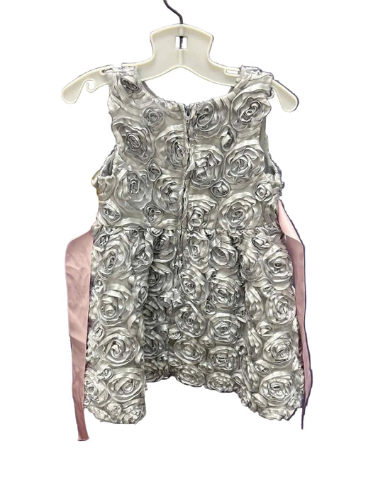Rare Editions (B) Silver Toddler Size 3T PartyDress