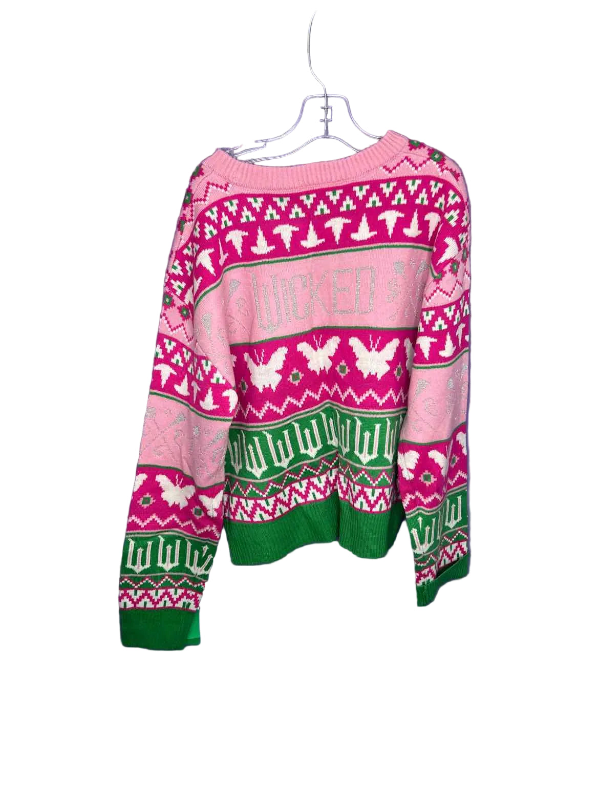 wicked Green Pink Youth Size 10-12 SweaterHeavy