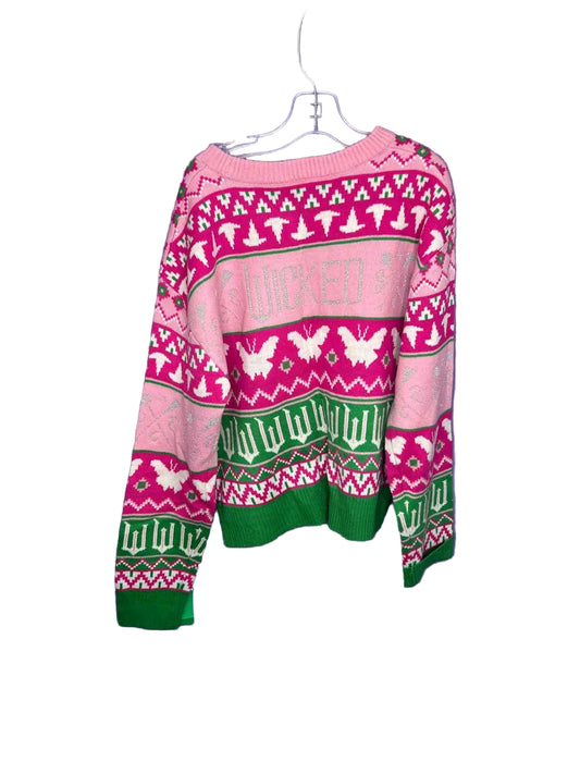 wicked Green Pink Youth Size 10-12 SweaterHeavy