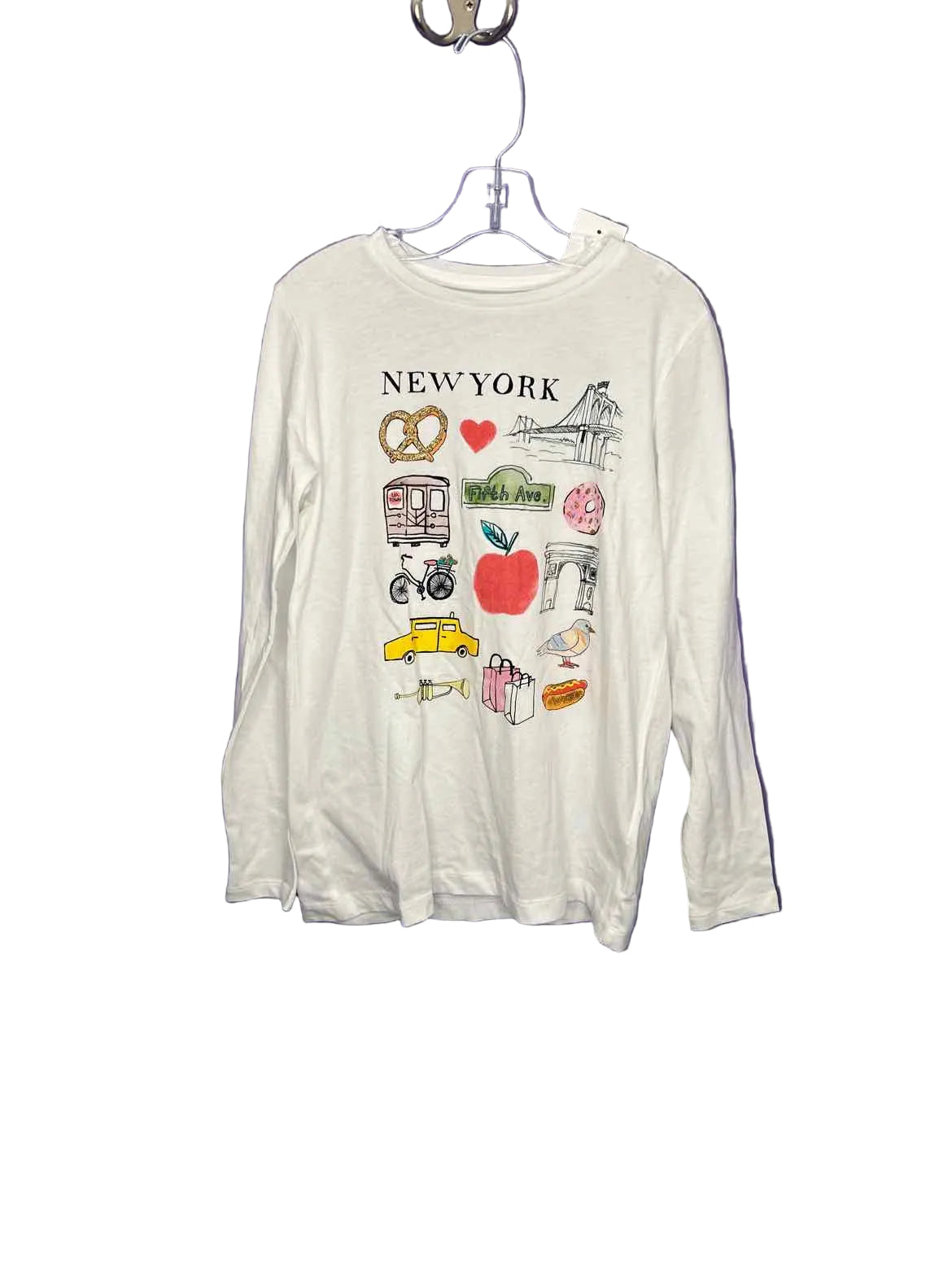 Crewcuts (B) White Youth Size 8 LSTop