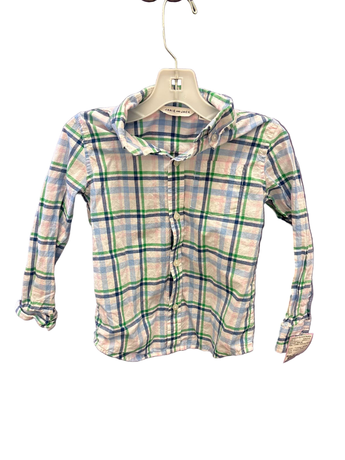 Janie and Jack (A) Plaid Toddler Size 3T ButtondownLS