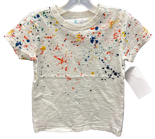Crewcuts (B) White Toddler Size 4-5 Short Sleeve Paint Splatter Top
