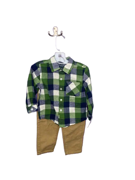 DKNY (A) Blue Green Tan Toddler Size 2T 2PCCasual