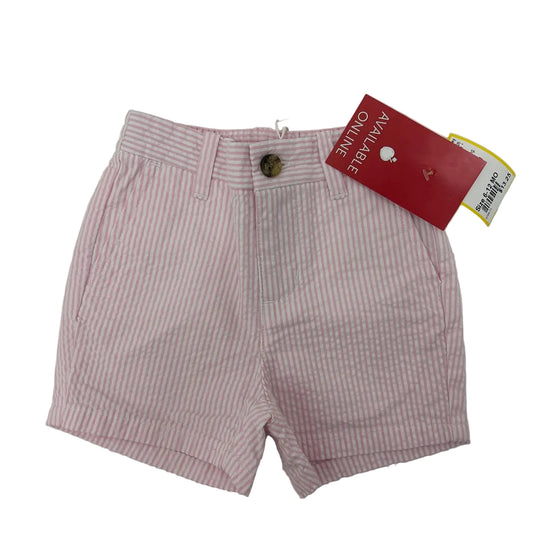 Janie and Jack (A) White Pink Infant Size 6-12 MO Short Chino