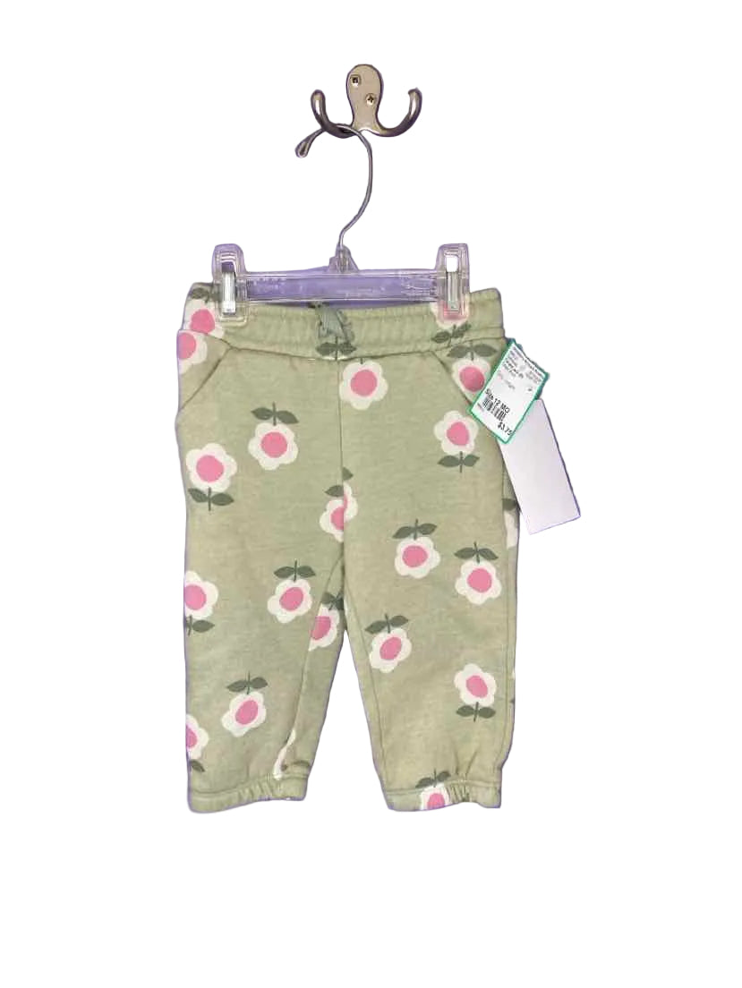 Cat and Jack (D) Green Print Infant Size 12 MO Sweatpant