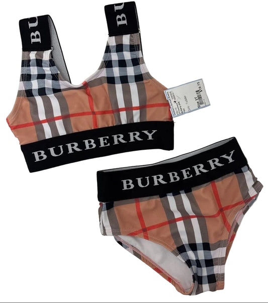 Burberry (AA) Plaid Toddler Size 3T 2 Piece Bikini Bathing Suit Swimwear