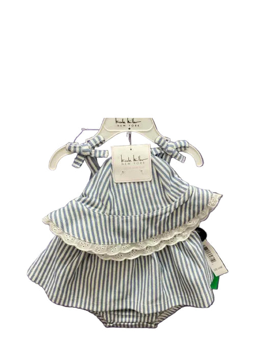 Nicole Miller (A) White Blue Infant Size 3-6 MO 2PC Casual