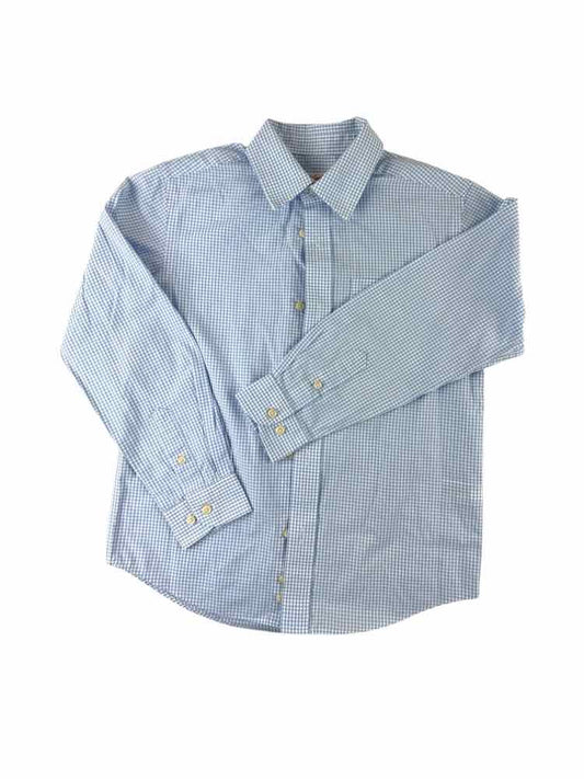 Cat and Jack (D) White Blue Youth Size 8 ButtondownLS