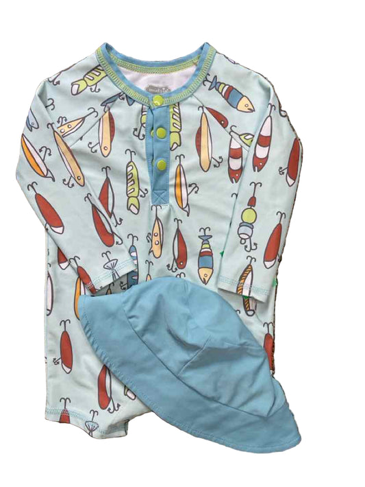 Mud Pie (B) Aqua Infant Size 9 MO 2PCSwimwear