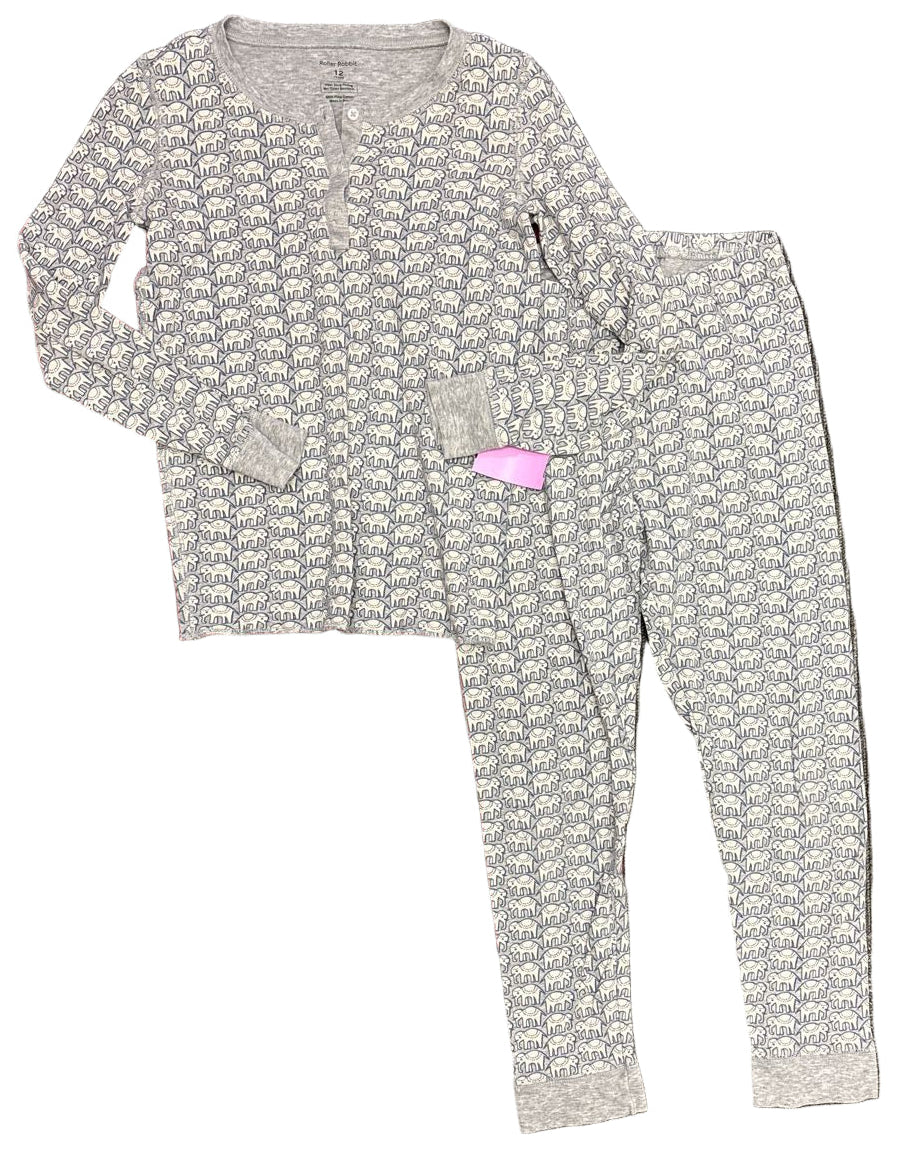 Roller Rabbit Gray Youth Size 12 2PCSleepwear