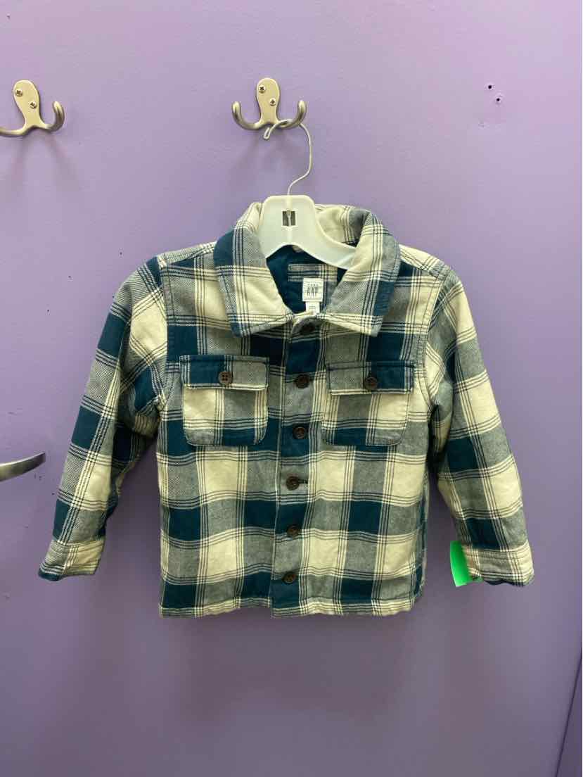 Gap (B) Plaid Toddler Size 4 ButtondownLS