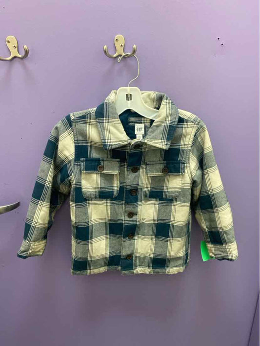 Gap (B) Plaid Toddler Size 4 ButtondownLS