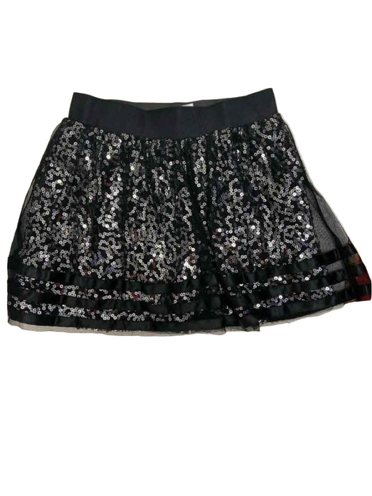 Justice (D) Black Silver Youth Size 14 SkirtCasual