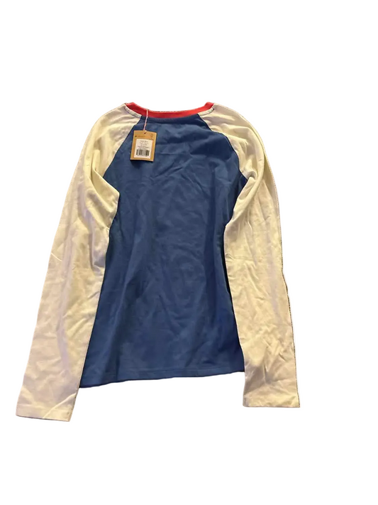 Mini Boden (A) White Blue Youth Size 12 LSTop