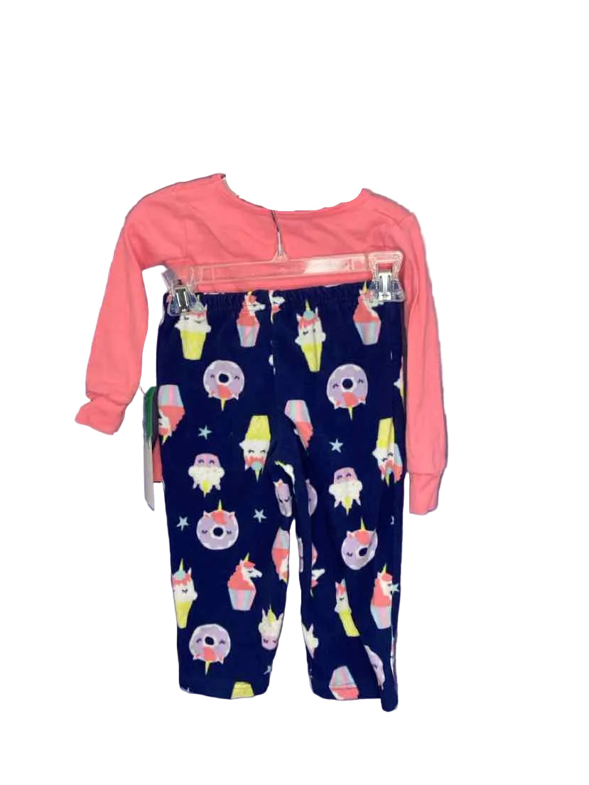 Carters (C) Blue Pink Toddler Size 2T 2PCSleepwear