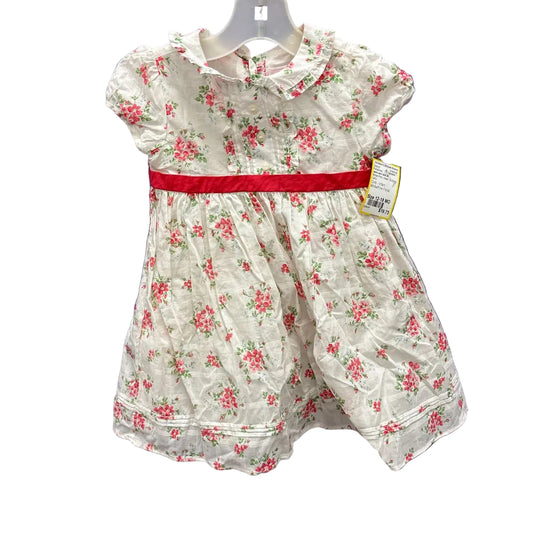 Janie and Jack (A) White Print Infant Size 12-18 MO Party Dress