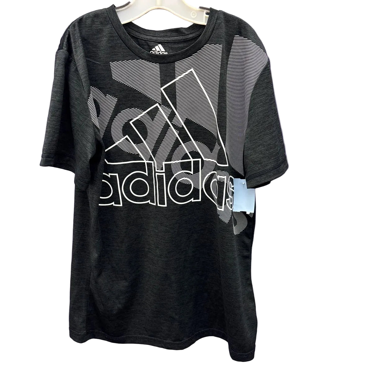 Adidas (B) Black Youth Size 10-12 Athletic Top Short Sleeve