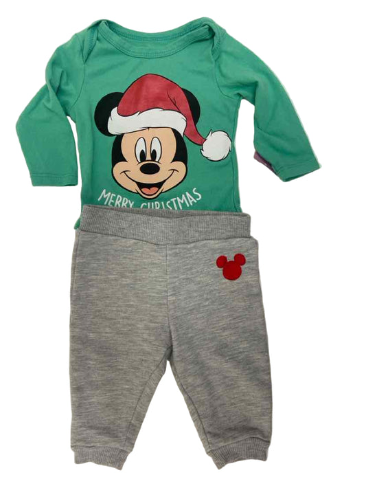 Disney (B) Green Gray Infant Size 3-6 MO 2PC Casual
