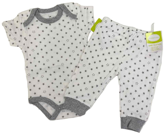 Kiddiezoom White Gray Infant Size 3 MO 2PC Casual