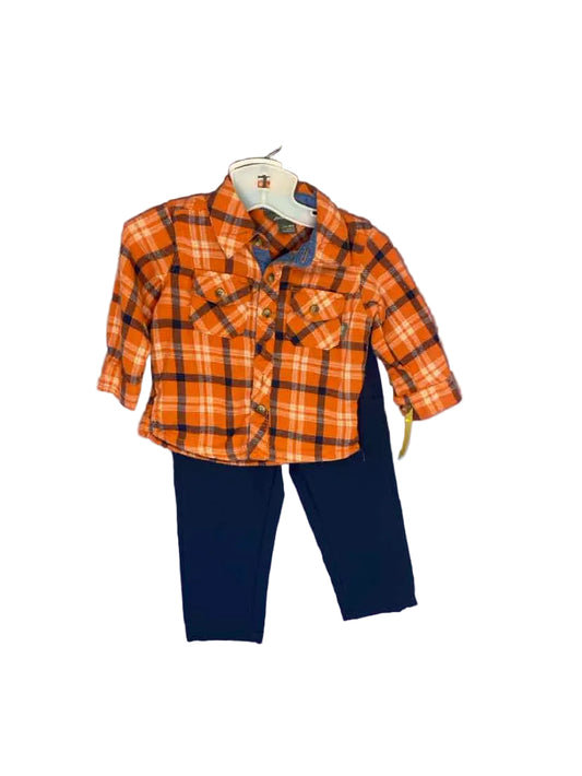 Eddie Bauer (B) Orange Blue Infant Size 12 MO 2PC Casual