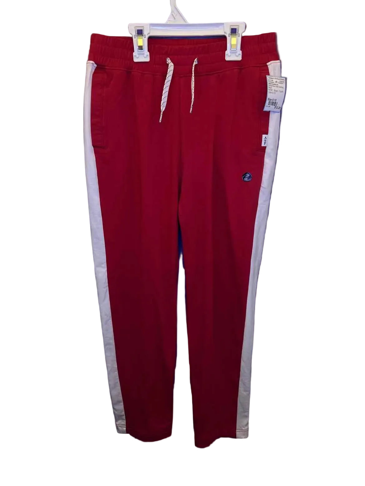 Abercrombie (C) White Red Youth Size 8-10 Sweatpant