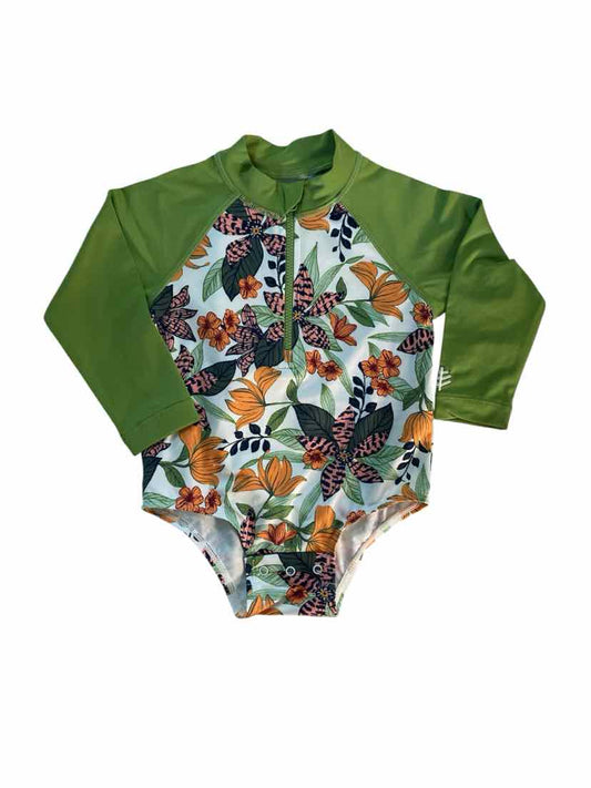 coolibar Green Print Infant Size 12-18 MO 1PCSwimwear