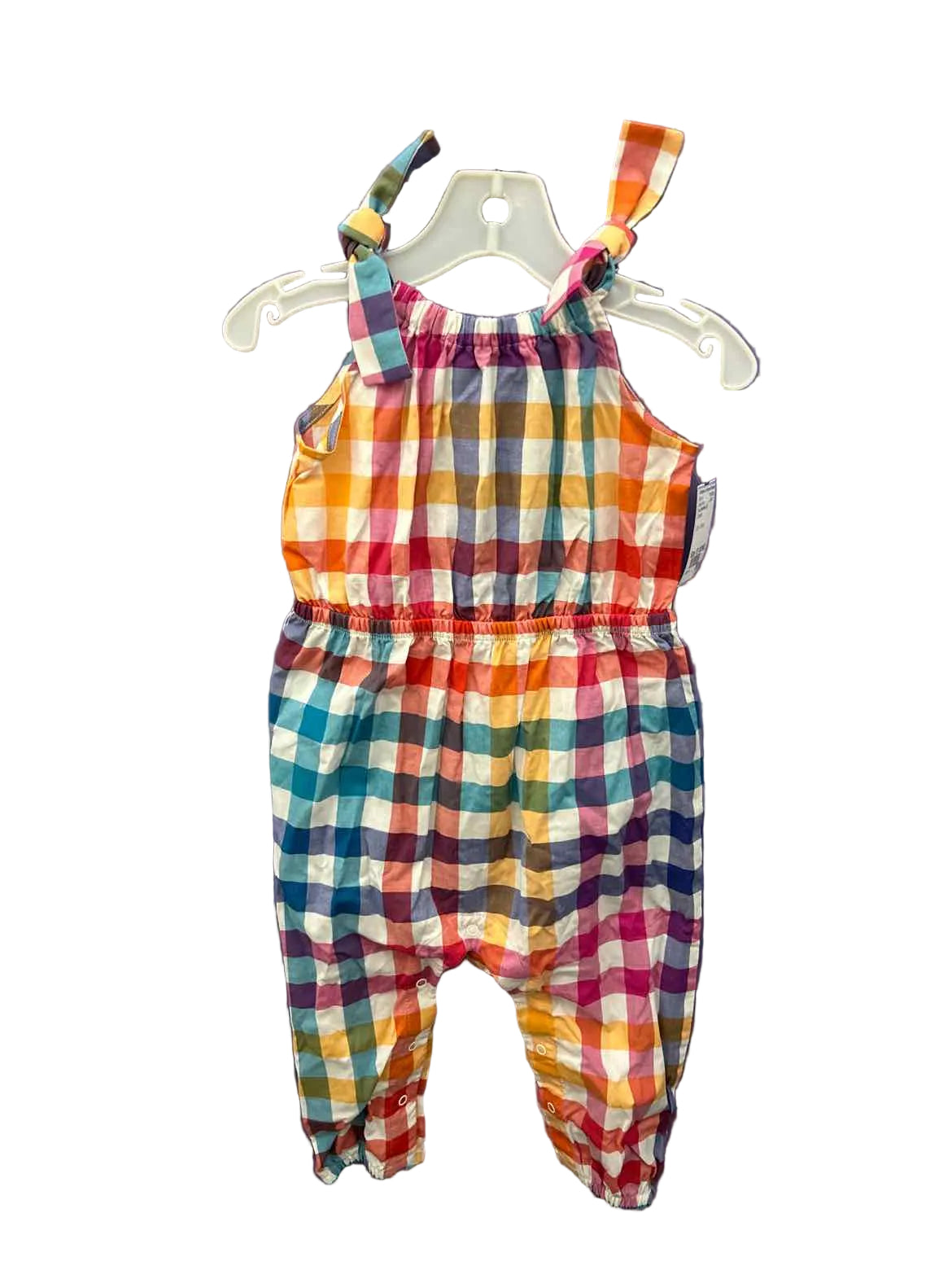 Tea Collection (A) Checked Infant Size 12-18 MO Overall Pant