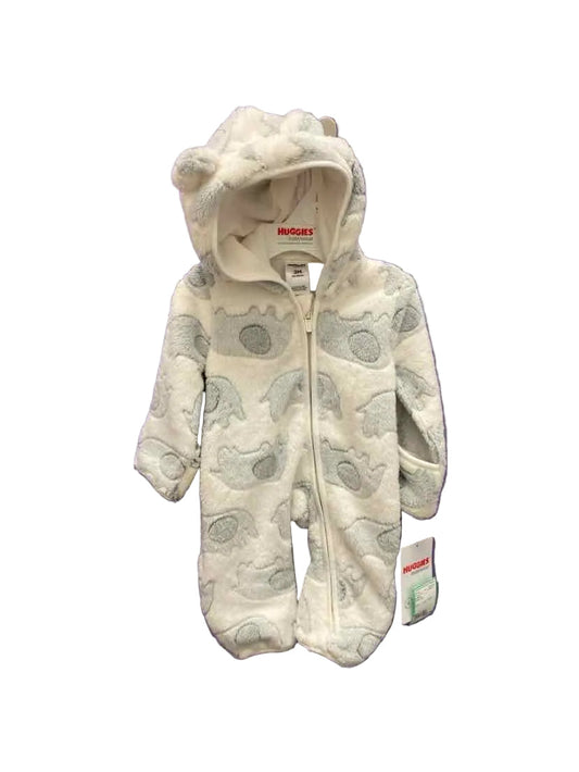 huggies White Gray Infant Size 3 MO Fleece Suit