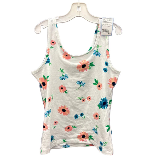 Old Navy (C) White Youth Size 10-12 Floral Tank Top