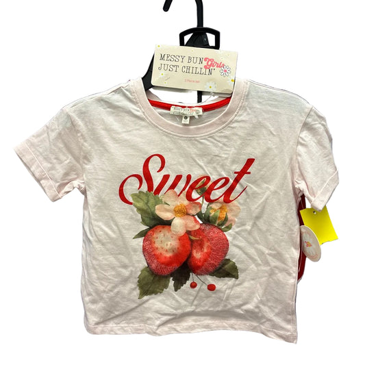 Messy Bun Just Chillin' Red Pink Youth Size 8 2PCCasual