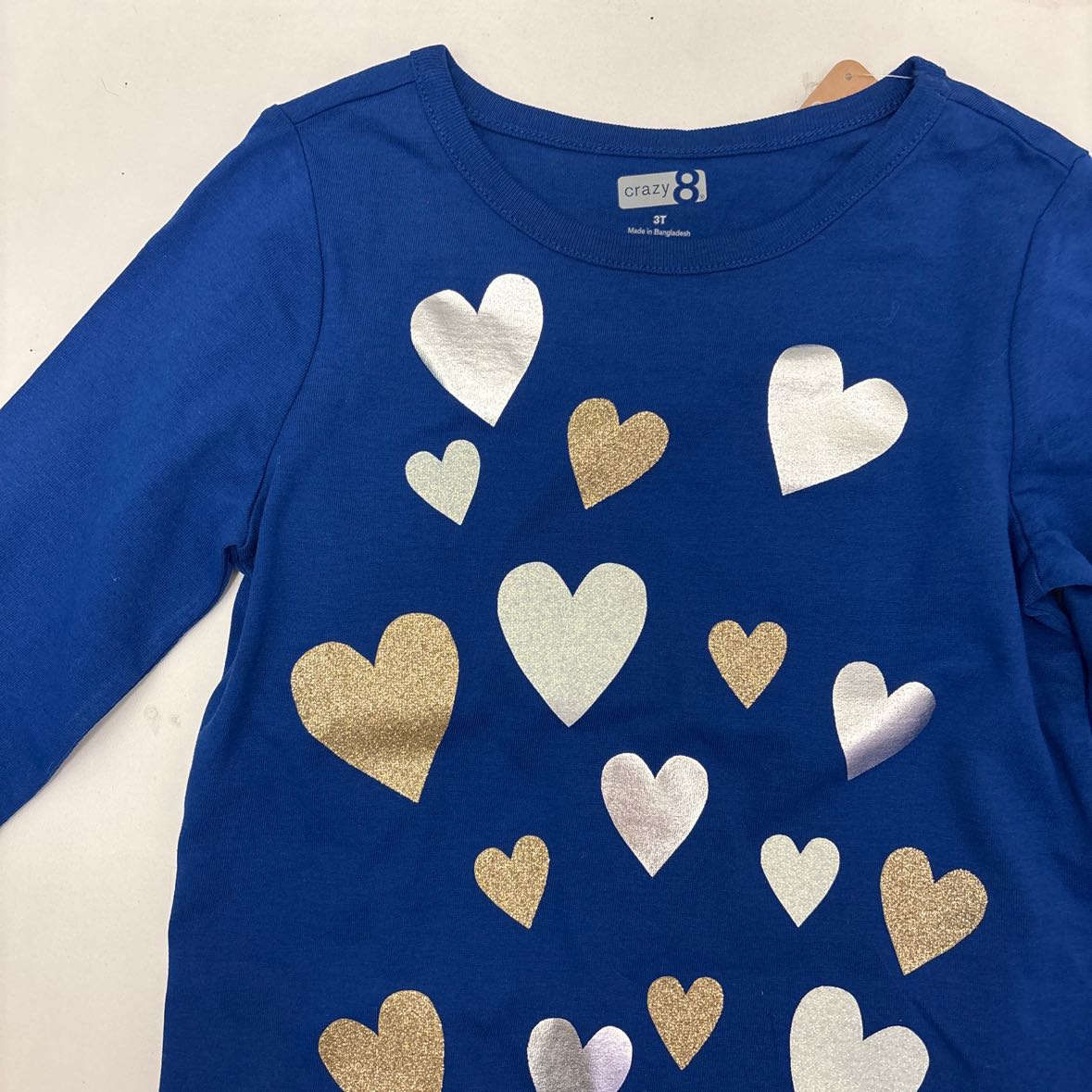 Crazy 8 (D) Royal Blue Heart Toddler Size 3T Long Sleeve Top