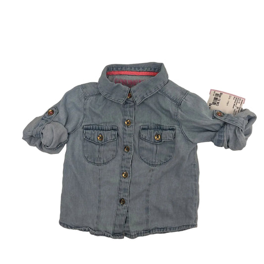 OshKosh BGosh Blue Infant Size 12 MO ButtondownLS