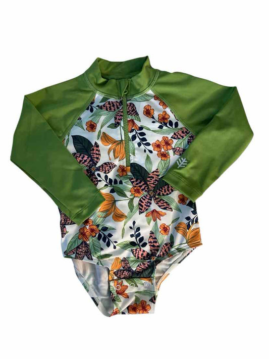 coolibar Green Print Infant Size 12-18 MO 1PCSwimwear